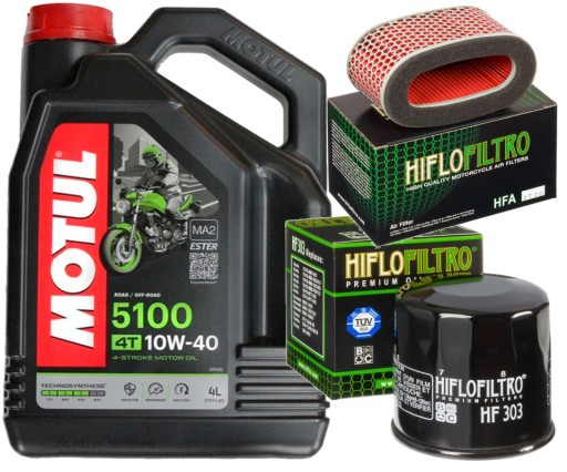 КОМПЛЕКТ МАСЛО MOTUL 5100 10W40 4L HF303 HONDA VT750 SHADOW 97-06 изображение 1