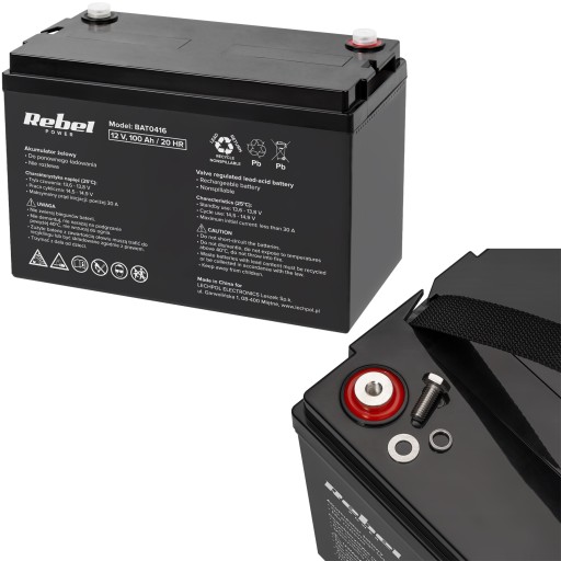 Гелевий акумулятор для дбж 12v 100ah bat0416 rebel