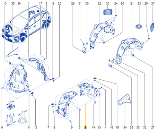 638437143R - АРКА КОЛЕСНАЯ ЛЕВАЯ ПЕРЕДНЯЯ RENAULT CAPTUR II 19-