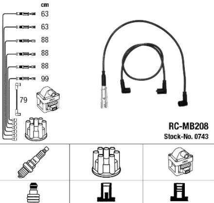 RC-MB208 - Комплект проводов зажигания mercedes s-class w116 2.7