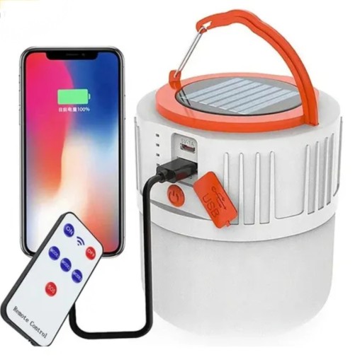 Світильник акумуляторний Tweet LED 20 Вт USB вхід, водонепроникний, з можливістю стоячи, з сонячною панеллю, з ручкою для підвішування