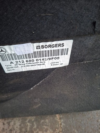 mats boot MERCEDES W212 sedan A2126800142