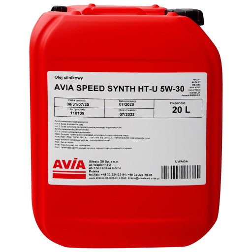 AVIA SPEED SYNTH HT-U МОТОРНОЕ МАСЛО 5W30 20л