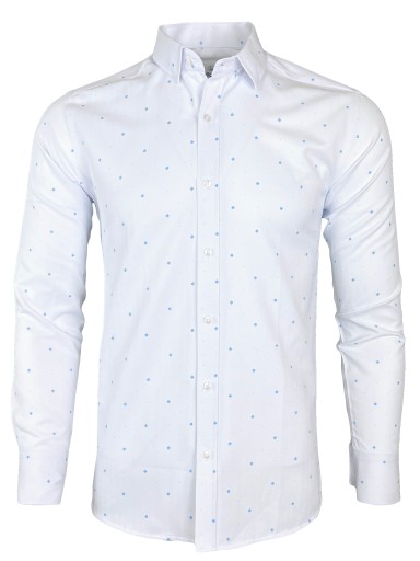 Pánska košeľa biela elegantná vzory SLIM FIT XL