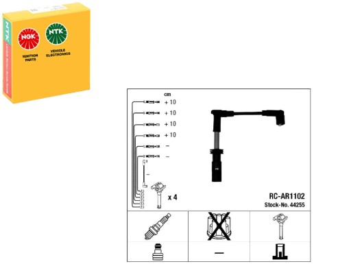 NGK44255(iMOTO) - Комплект кабелів запалювання alfa romeo 147 156 1 + водійський комплект №37