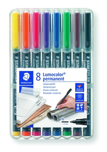 Farebné fólie 8 ks permanentné M Lumocolor Staedtler