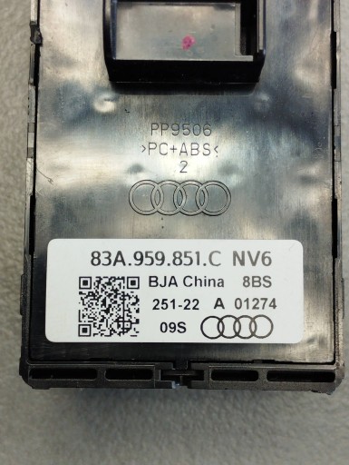 Audi Q4 e-tron Bouton PANEL Vitre 83A959851C