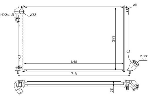 63733 - Кулер води nissens peugeot 406 2.0 16v (8b)