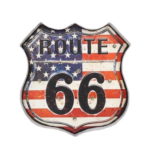 Световой 3D-знак, Route 66, черный светодиод, GAD-204
