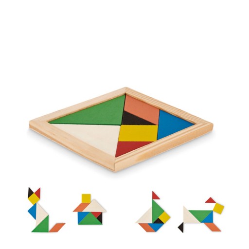 Tangram | Logická hra | Drevená | Pre deti | Farebná | Skladačka