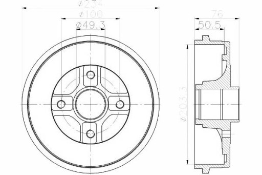 94033800 - ТОРМОЗНЫЕ БАРАБАНЫ RENAULT TWINGO II 1.2 / 1.5 D 03.07-