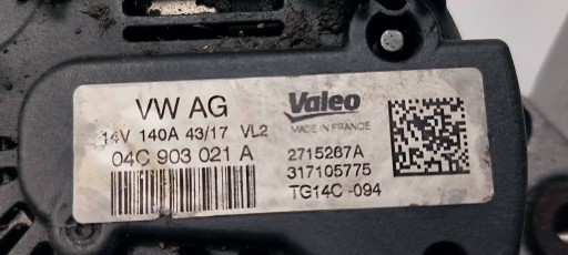 alternator 04C903021A 1.5 TSI SKODA KAROQ