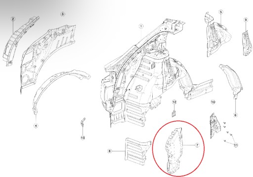 Тесла x панель обшивка кузова 1069496-S0-A
