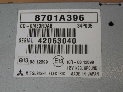 Mitsubishi Outlander III module radia tuner DAB