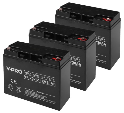 3 аккумулятора вольт польский 12 в 20 ач