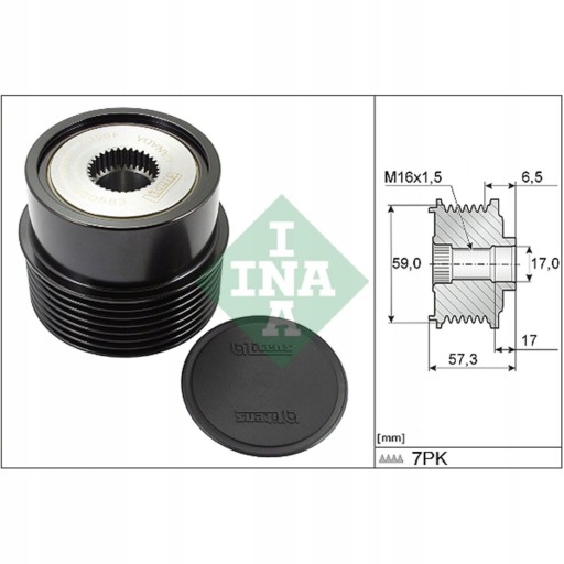 535 0314 - Шків генератора FORD TRANSIT 2.4 D 01.00-05