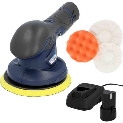 БЕСПРОВОДНАЯ ЭКСЦЕНТРИЧЕСКАЯ ПОЛИРОВАЛЬНАЯ МАШИНА, 3 НАСАДКИ