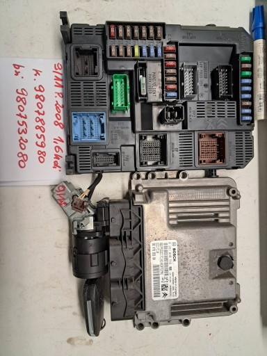 Стартовый комплект peugeot 2008 bsi 9807532080 9807885980 ключ компьютера