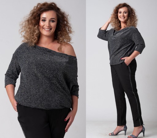 Elegantný atramentový oblek na svadbu STRIEBORNÁ NITKA Plus Size 54 7XL