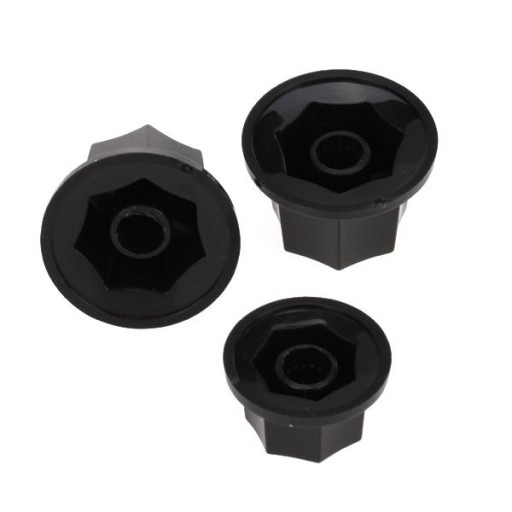3 PCS Black vintage Volume skirted Knobs