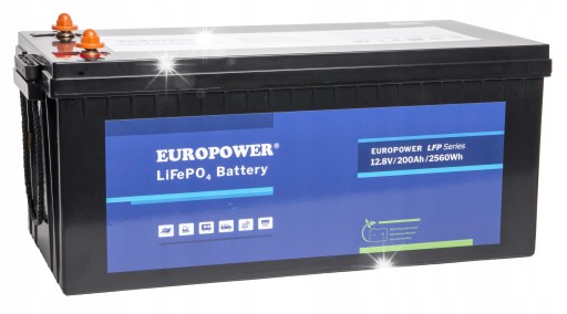 Europower lfp series lifepo4 акумулятор 12.8v 200ah bluetooth, нагрівальний мат