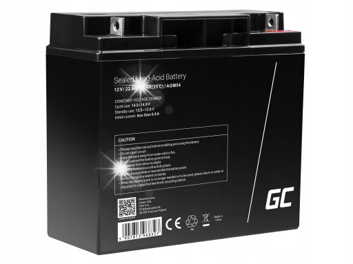 Аккумулятор agm vrla green cell 12 в 22 ач, необслуживаемый ибп для квадроциклов, солнечная батарея