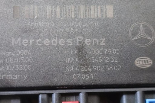 Mercedes-benz c (w204) фаркопный модуль a2049007905 2.2л дизель