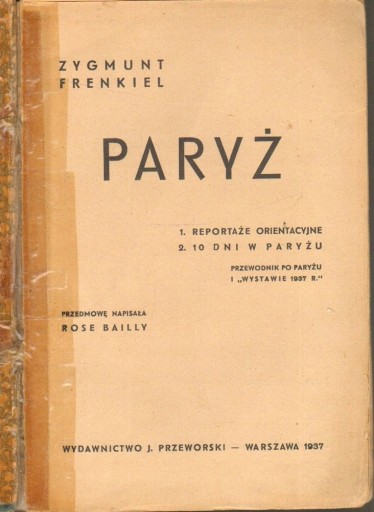 PARYŻ - ZYGMUNT FRENKIEL 1937