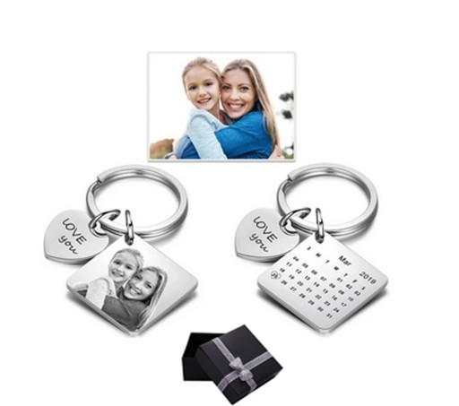 БРЕЛОК КАЛЕНДАРЬ ДАТА ГРАВЕР СЕРДЦЕ ФОТО ПОДАРОК
