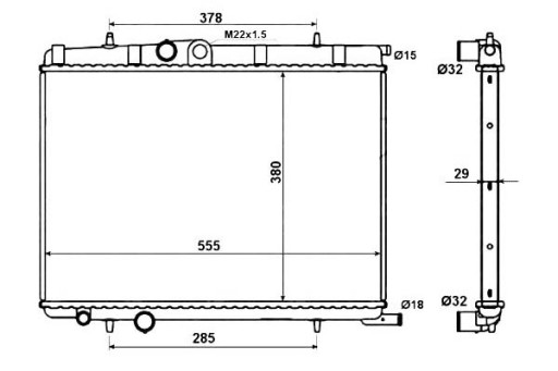 56021 - Кулер для воды nrf citroen xsara picasso 1.6 16v (