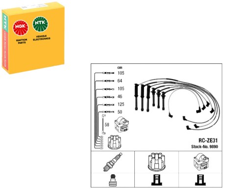 92276272 - Ngk9890 комплект кабелей зажигания mazda xedos 6