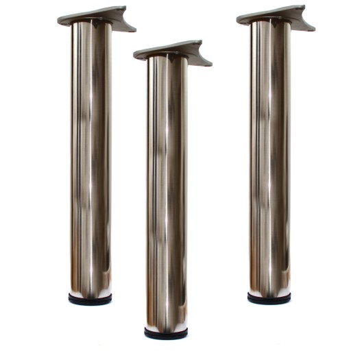 3x Nábytková noha na stôl Pracovná doska Kovové stoly Regulácia 820mm Inox