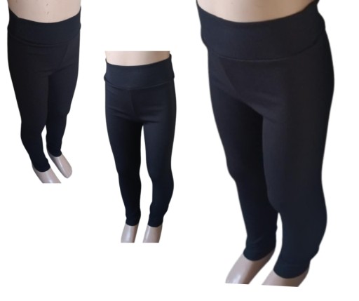 Legginsy prążkowane dziewczęce z wysokim stanem cienkie