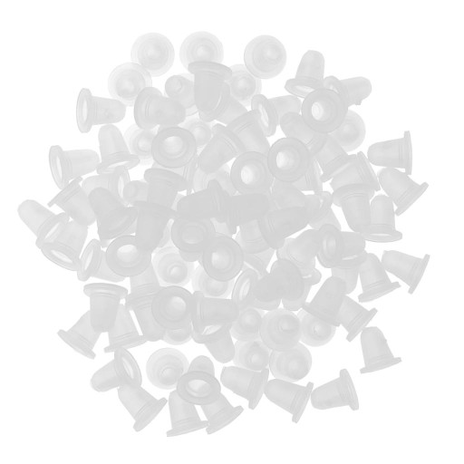 100 kusov / Veľký Priehľadný biely silikón Malý