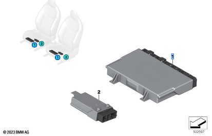 Модуль сиденья bmw f70 u06 u11 u10 g45 61355a64db3 61355b4f7b9