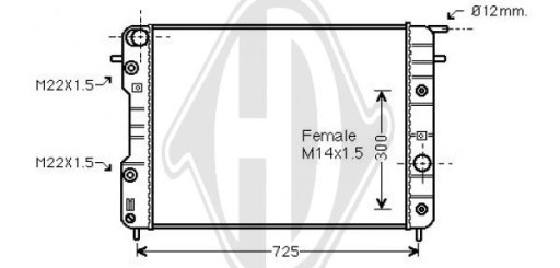 DCM2606 - Радіатор, система охолодження двигуна opel omega b 94-99р