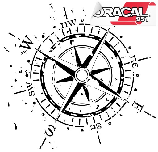 Наклейка на автомобіль компас Роза вітру 60 x 60 см