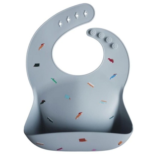 Силіконовий нагрудник Mushie blue