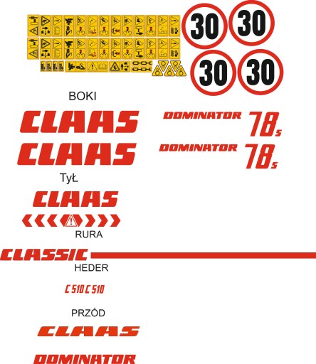 CLAAS DOMINATOR 78 S НАКЛЕЙКИ НАКЛЕЙКА