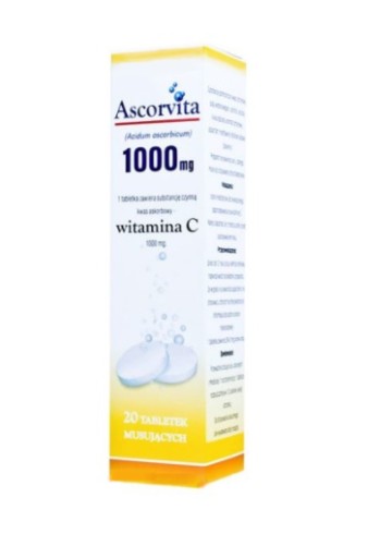 Ascorvita Witamina C 1000mg 20 tabletek musujących 10532673609 - Allegro.pl