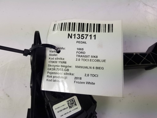 PEDAL BK219F836AE FORD TRANSIT MK8