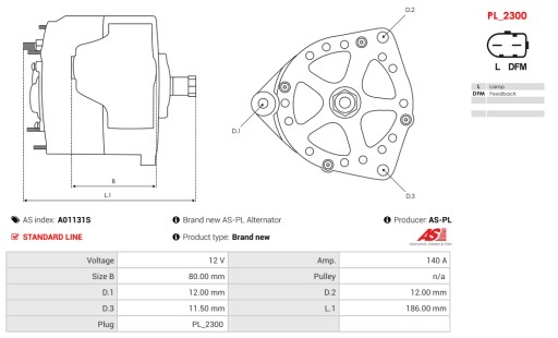 A01131S - Новий генератор as-pl