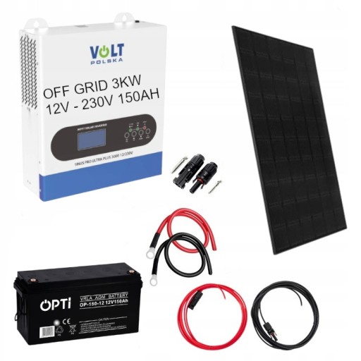 3000W 12V - Профессиональный комплект солнечных батарей для участка 150 ач, автономный синусовый инвертор мощностью 3000 вт