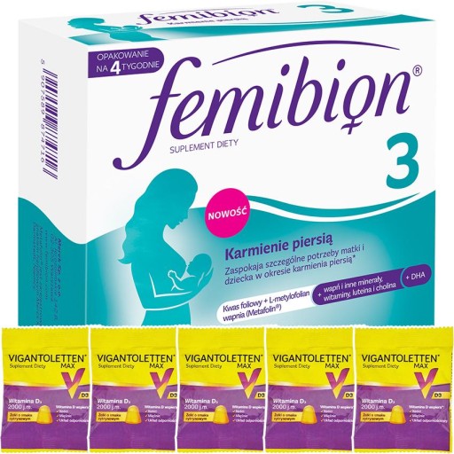 Femibion 3 Dojčenie vitamíny 28+28x + Vigantoletten D3 2000