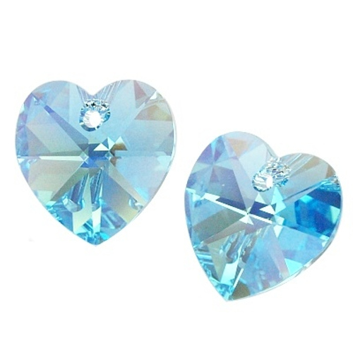 Swarovski 6228 Srdce Heart 10mm Aquamarine AB