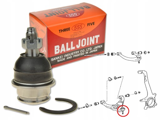 SB-3842, SB-3842 - Toyota land cruiser 120 02 - палец переднего поперечного рычага