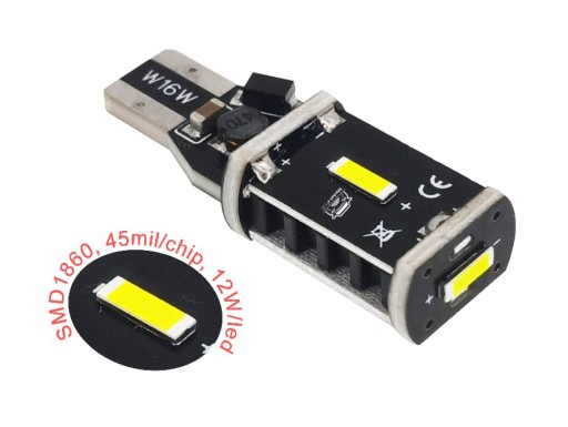 W16W \/ T15 LED (СВЕТОДИОД ) - 3 SMD 1860 9\/30V - 1 ШТ изображение 1