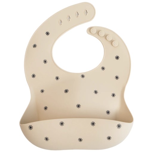 Нагрудник Mushie силікон Відтінки коричневий і бежевий 1 шт.