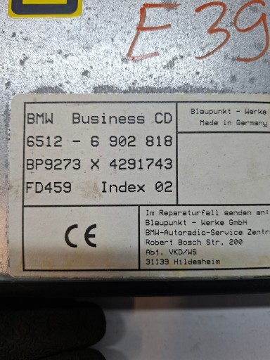ODTWARZACZ CD BMW BMW E39 7649273044