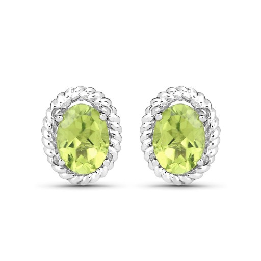 STRIEBORNÉ NÁUŠNICE PRÍRODNÝ PERIDOT 1,66 CT